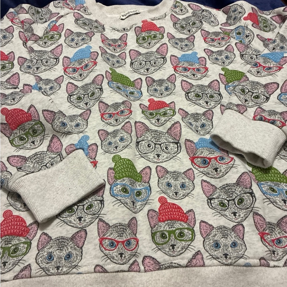 Cat Print Sweatshirt - Multicolor SM Wardrobe brand - Picture 7 of 7